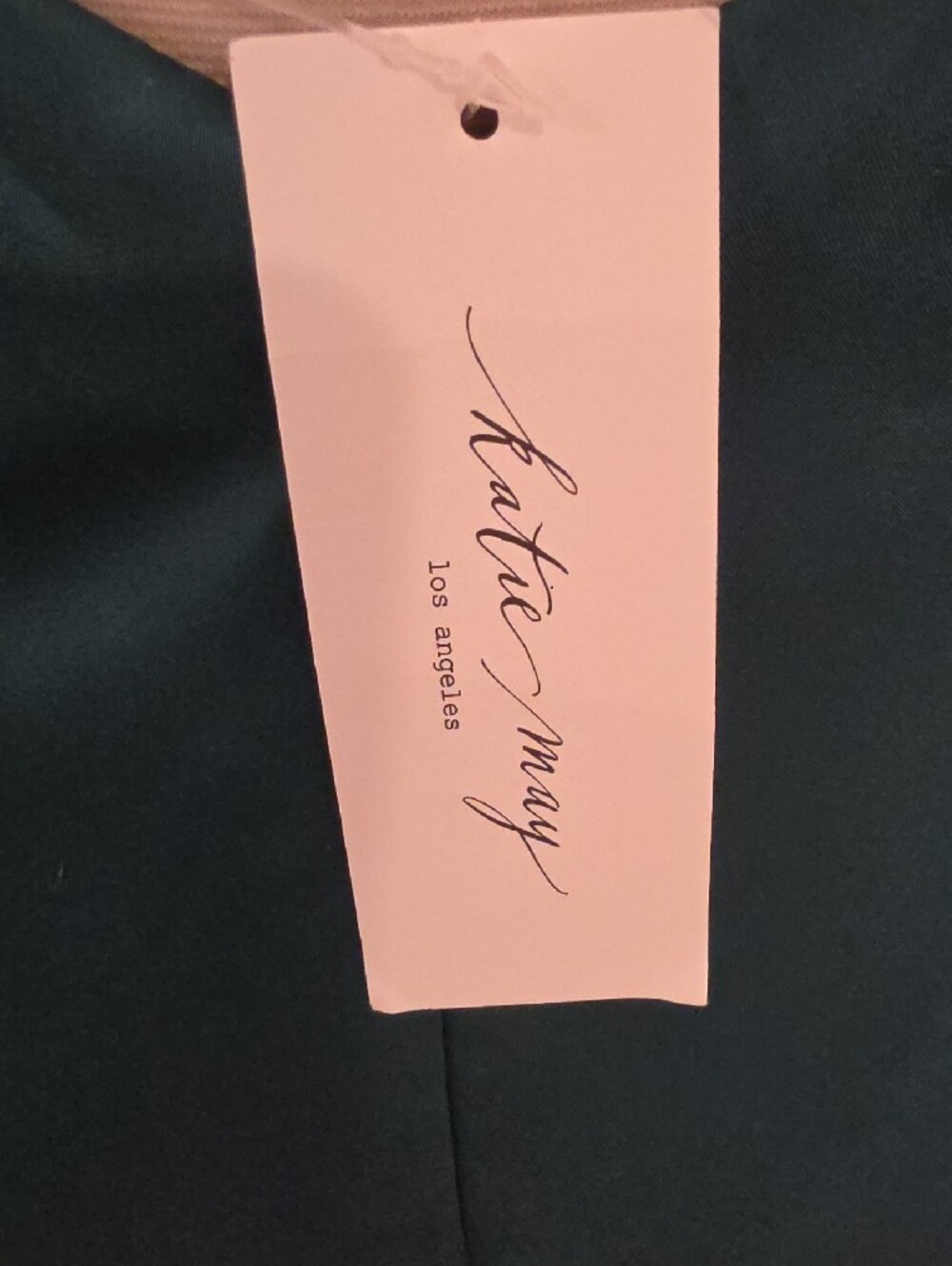 Katie May Tara gown in Forest Green Satin w/ draped bust area. Size S NWTS - Picture 7 of 12